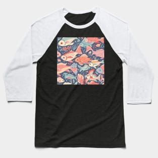 A Seamless Pattern of Adorable Pastel Fish Baseball T-Shirt